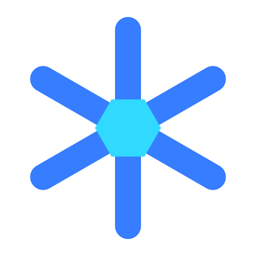 A frost crystal whose branches form a dependency graph
